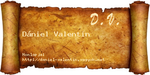 Dániel Valentin névjegykártya